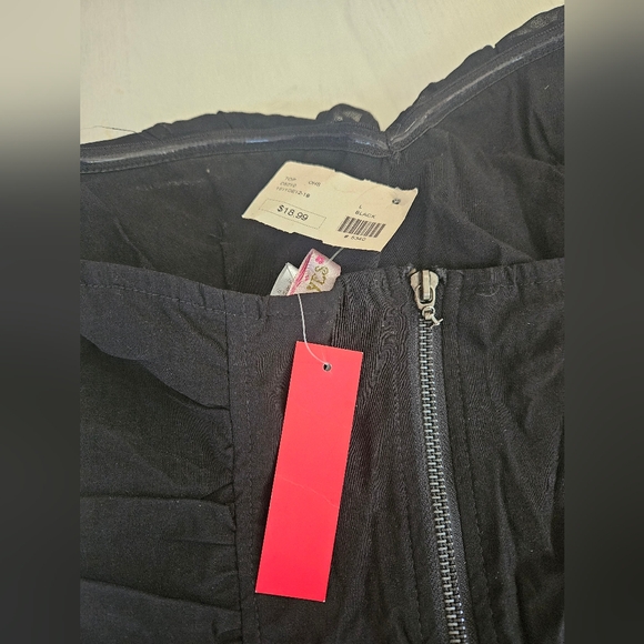 NWT BLACK CORSET CHIFFON TOP. W'S - Picture 6 of 7